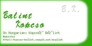 balint kopcso business card
