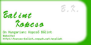balint kopcso business card